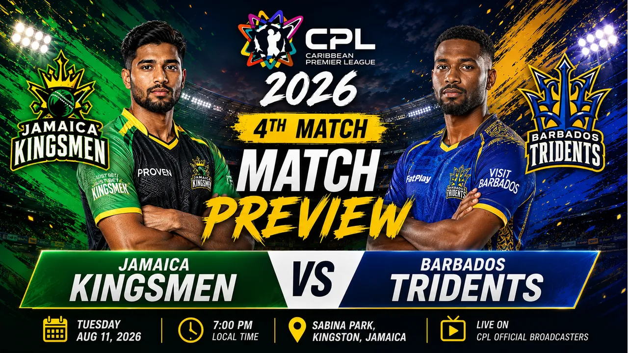 Jamaica Kingsmen vs Barbados Tridents CPL 2026 Match 4 preview