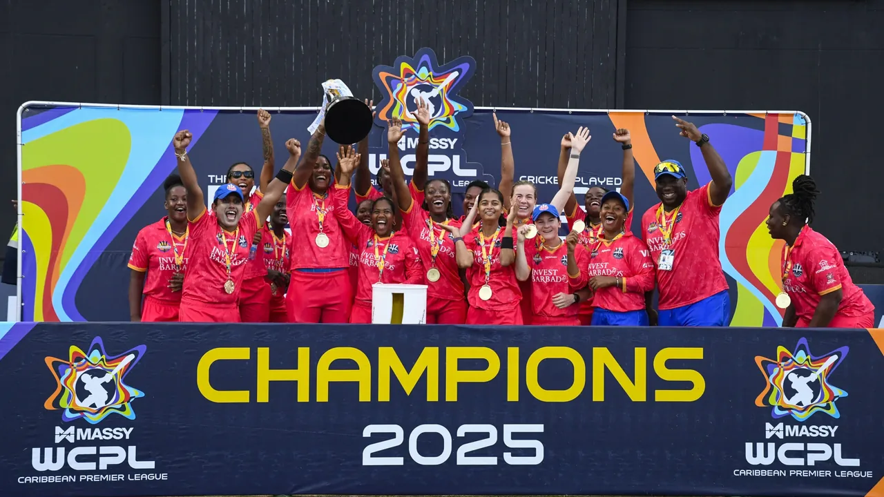 Women's Caribbean Premier League players during a cricket match
